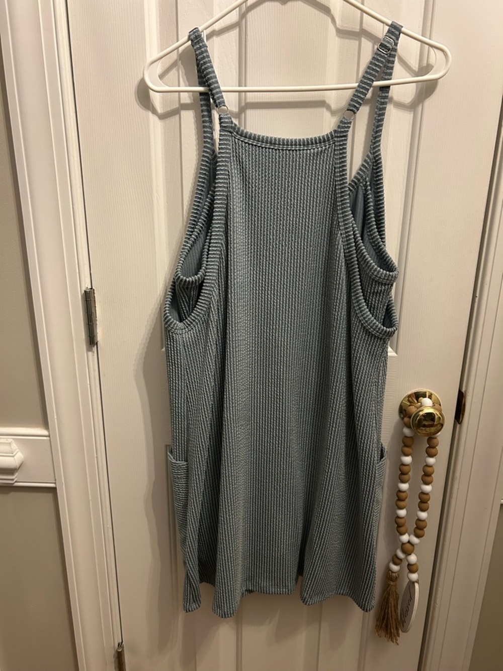 Ribbed Knit Pocket Romper/ Jumpsuit - Picture 4 of 5